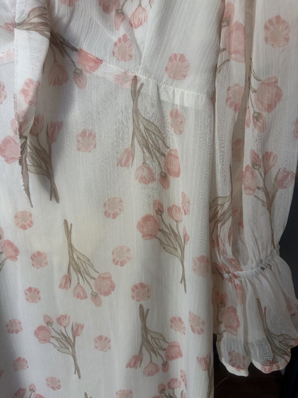Japna NWT Floral Long Sleeve Cut-Out Mini Dress Size L - Picture 4 of 7
